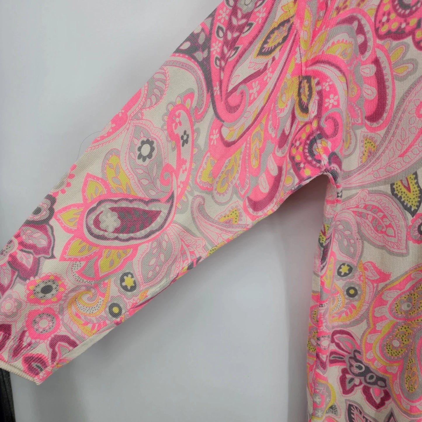 Talbots Petites Pink Paisley Cotton Pullover Shirt Long Sleeve Medium Petite