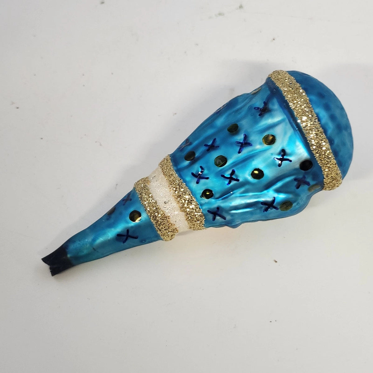 Northlight Blue Santa Snowman Glass Christmas Ornament 4.75" Holiday Decor