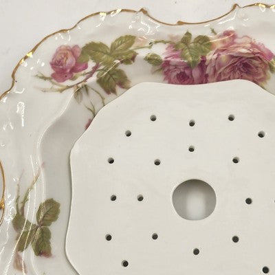 Rosenthal RC Monbijou Butter Dish Pink Roses Gold Trim Bavaria 7"