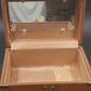 Brown Naugahyde Overnight Train Makeup Case 12" Mirror Liner Water Damage 1950s