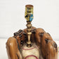 Chalk Table Lamp Brown Glove with Baseball 12" Vintage Sports 1970's No Shade