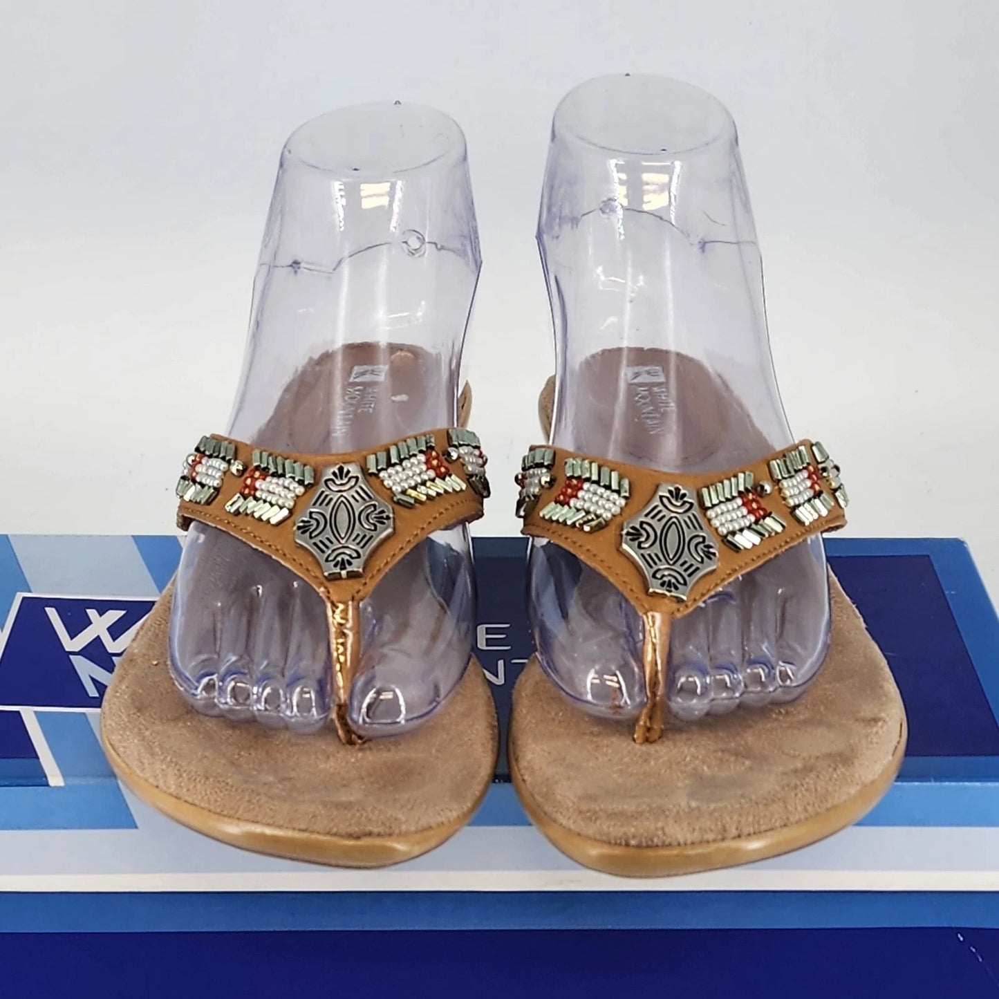 Cliffs White Mountain Inca Sandals Womens 8 Brown Beaded Boho