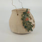 Handmade Studio Pottery Jack O Lantern Holly Candle Luminary 4" Vintage