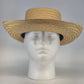 Sun Hat Straw Natural Woven Fedora Women’s Size Large Made in Mexico Wide Brim