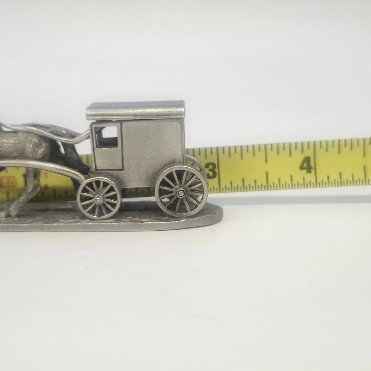Spoontiques PP643 Horse & Buggy Pewter Figurine Amish Carriage Gray 1986 Vtg