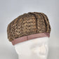 1960s Straw Raffia Halo Pillbox Hat Light Brown Ribbon Trim Dressy Women's Vtg