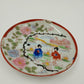 Japanese Kutani Geisha Girl Roses Mt Fuji Hand Painted Porcelain Plate 5.5" Vtg