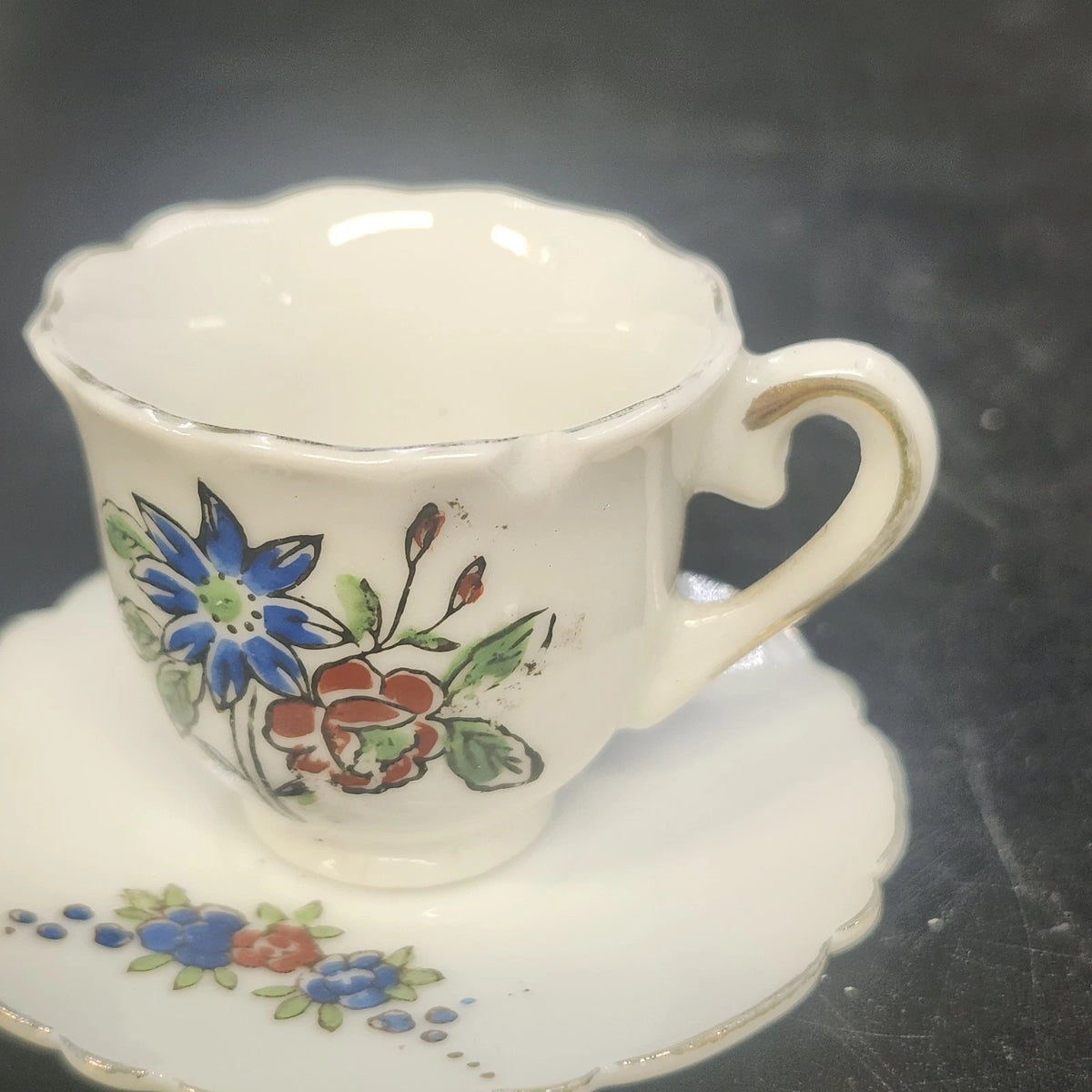 Japan Porcelain Demitasse Cups Saucers Floral Espresso 3 Mixed Sets Vintage