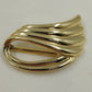 Swirled Gold Tone Metal Pastelli Scarf Tie Holder Clip 2"x1" Signed Vintage