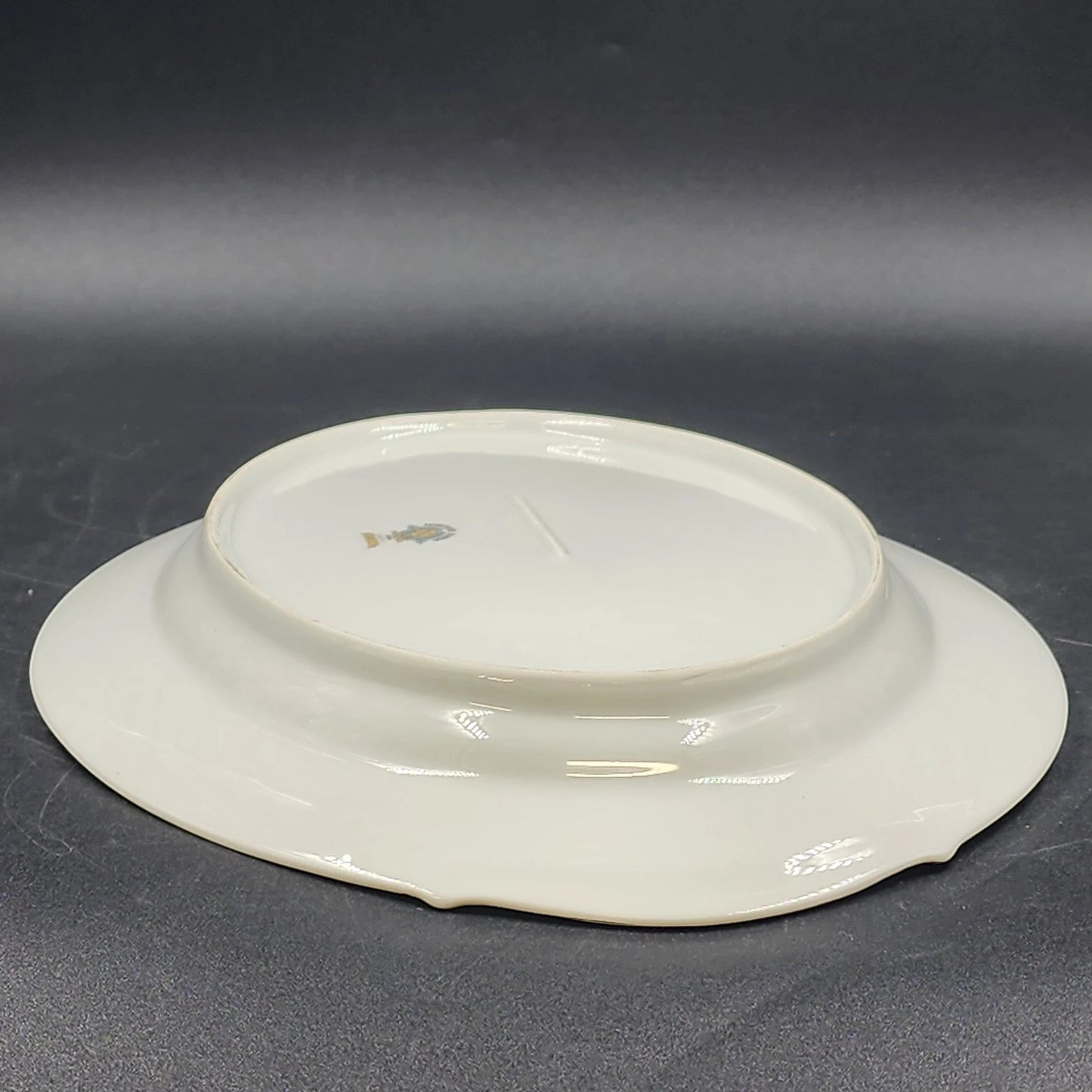 Noritake Crest Oval Serving Platter 5421 Lily the Valley 13" Platinum Trim Vtg