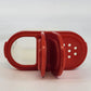 2 Tupperware Modular Mates Spice Container Shakers 1846-19 Red Lids 1845-16 Vtg