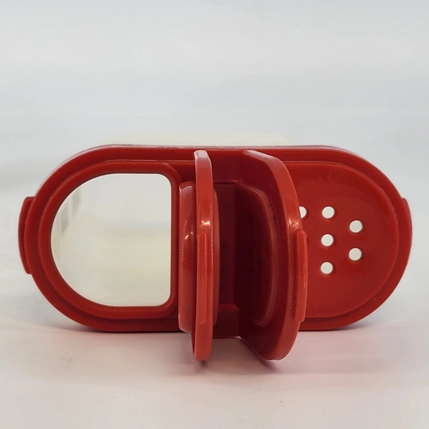 2 Tupperware Modular Mates Spice Container Shakers 1846-19 Red Lids 1845-16 Vtg