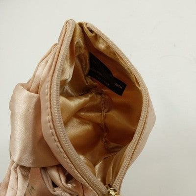 Jessica Simpson Pink Silk Wristlet Mini Purse with Bow Baguette Style Bag China