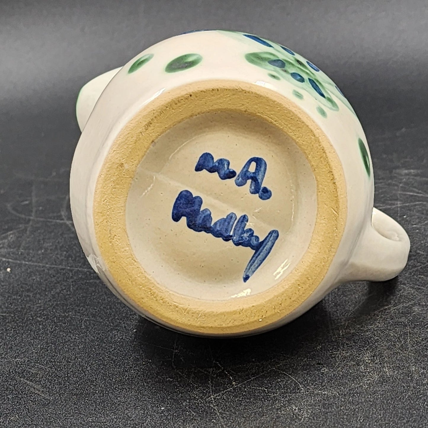 Hadley 24 oz Small Pitcher 5” Blueberry Bouquet Hand Painted Stoneware Pottery