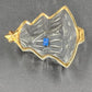 Candy Dish Christmas Tree Shaped Studio Nova Clear Crystal Gold Trim Japan 6"
