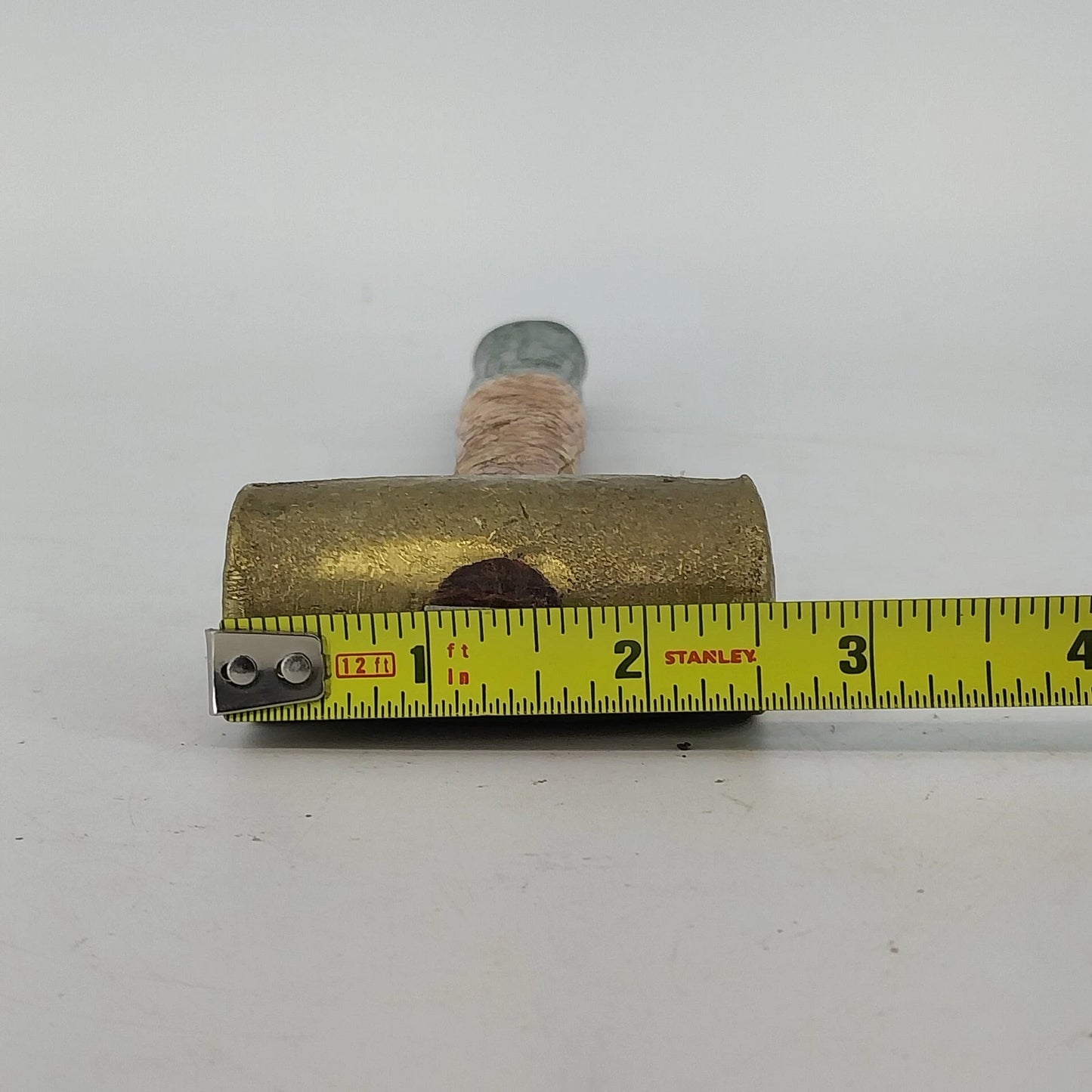 Vintage Brass Head Mallet Hammer Wood Handle Jewelry Metal Tool
