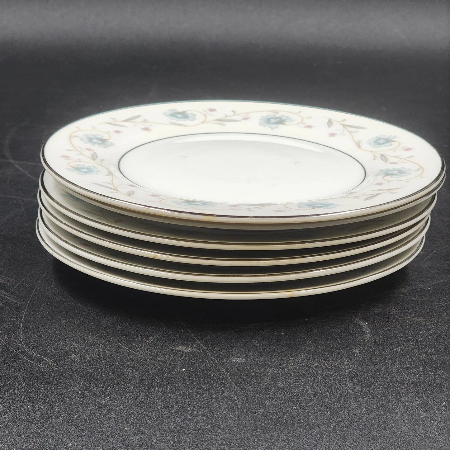 English Garden 1221 Bread Butter Plates Set of 6 Platinum Fine China 6.5" Japan