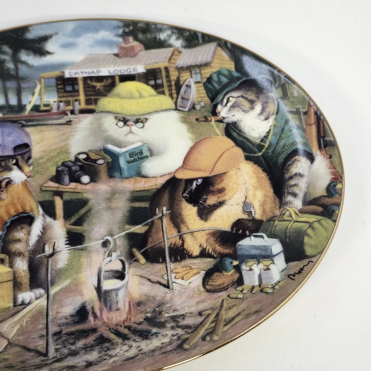Franklin Mint Catnap Lodge Bryan Moon Fine Porcelain Plate Limited Edition COA