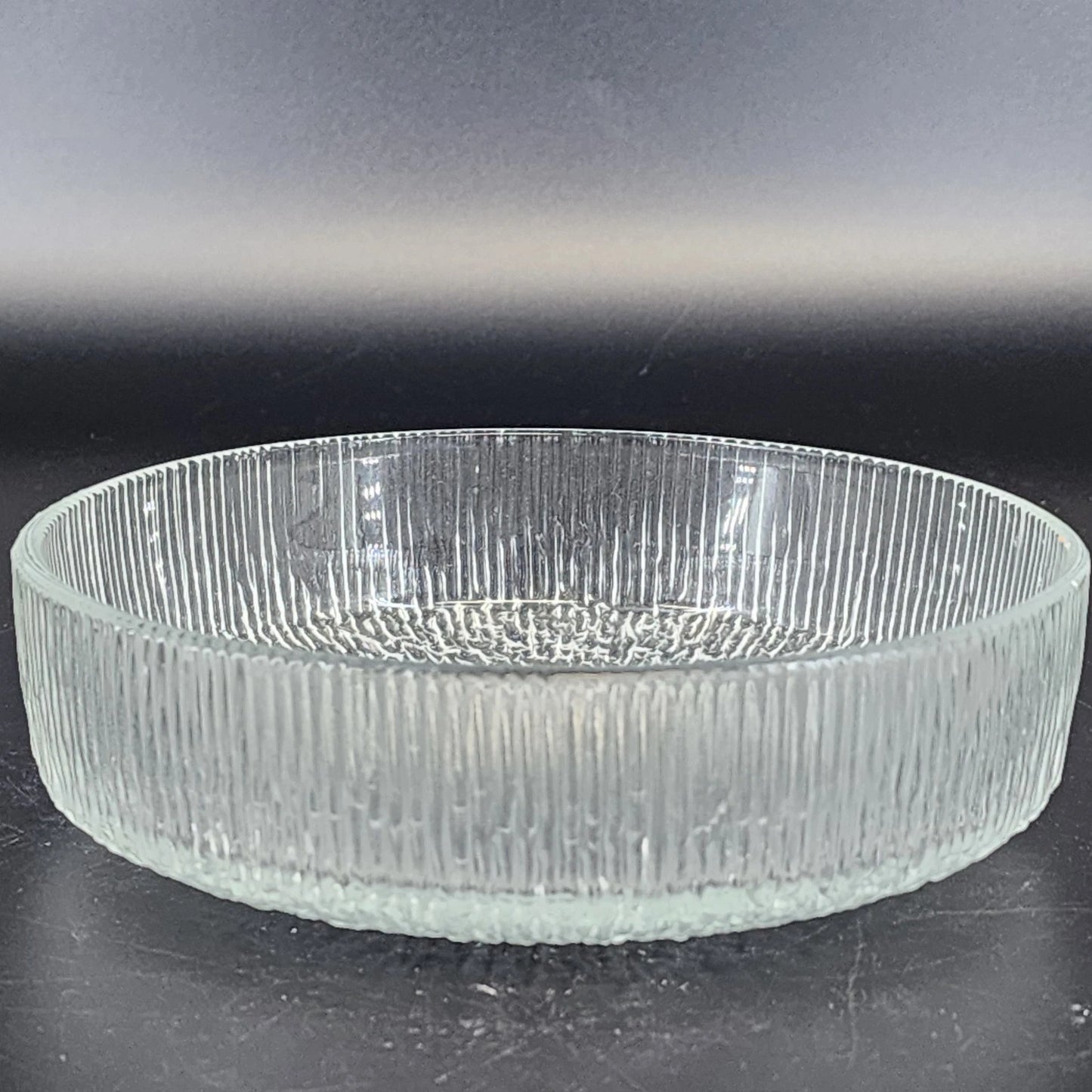 Indiana Glass Tree Bark Ice Textured Bowl 6.75 Inch Vintage