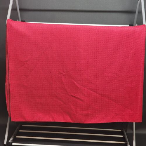 Red on Red Textured Linen Tablecloth 100" Long x 60" Wide Vintage