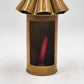 Italian Metal Lantern Taper Holder Vintage Amber Yellow Cone Rustic Candle Lamp