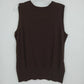 Cherokee Brown Sweater Vest Womens Large Sleeveless Crew Neck Cotton Blend