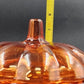 Orange Glass Pumpkin Shape Cookie Jar Candy Dish with Lid Anchor Hocking