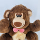 Brown Bear Plush Pink Bow 9" Stuffed Animal a Well-Made Toy Taiwan Vintage 1981
