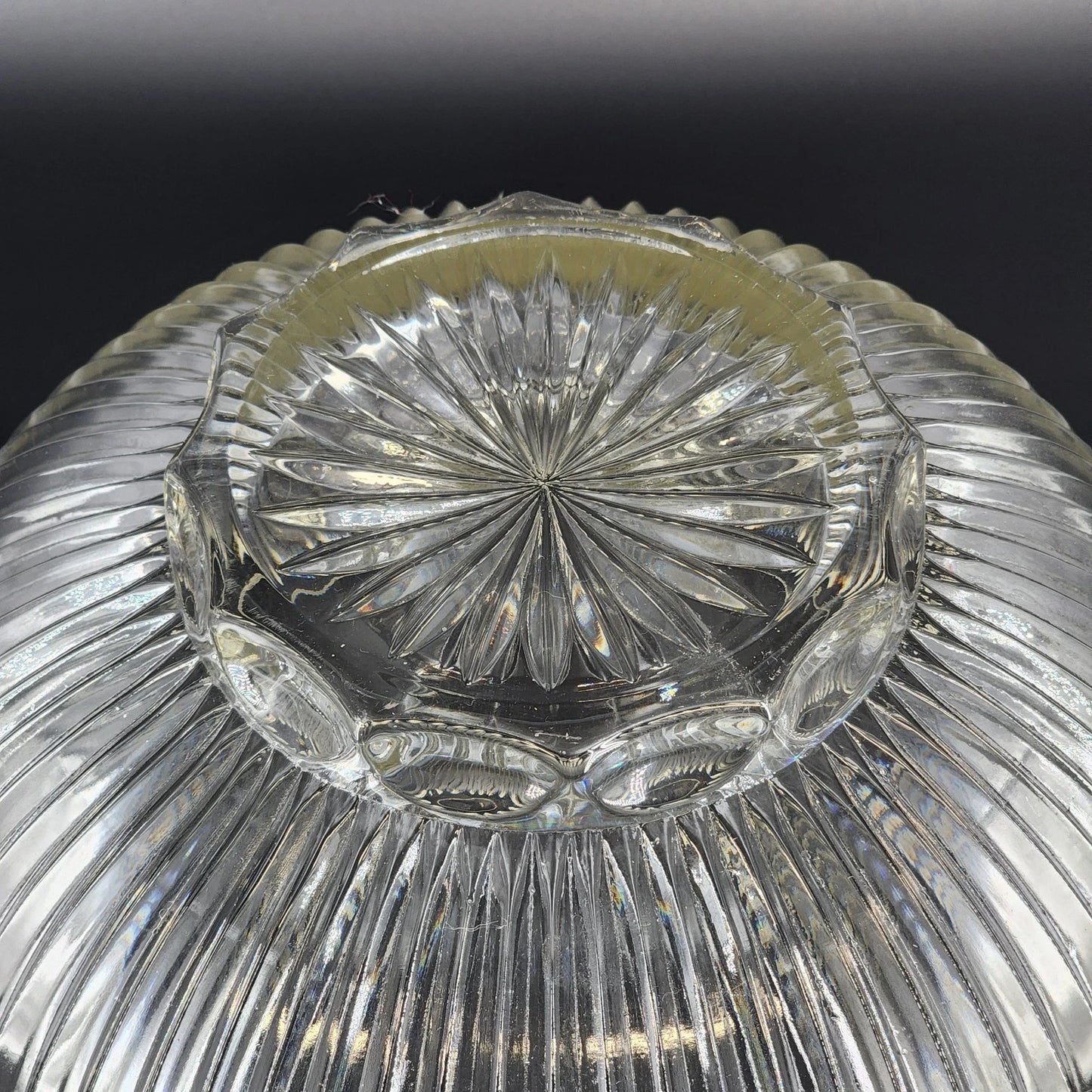 Colony Starlight Glass Punch Bowl 11" with Plastic Ladle 13" Vintage Mid Century