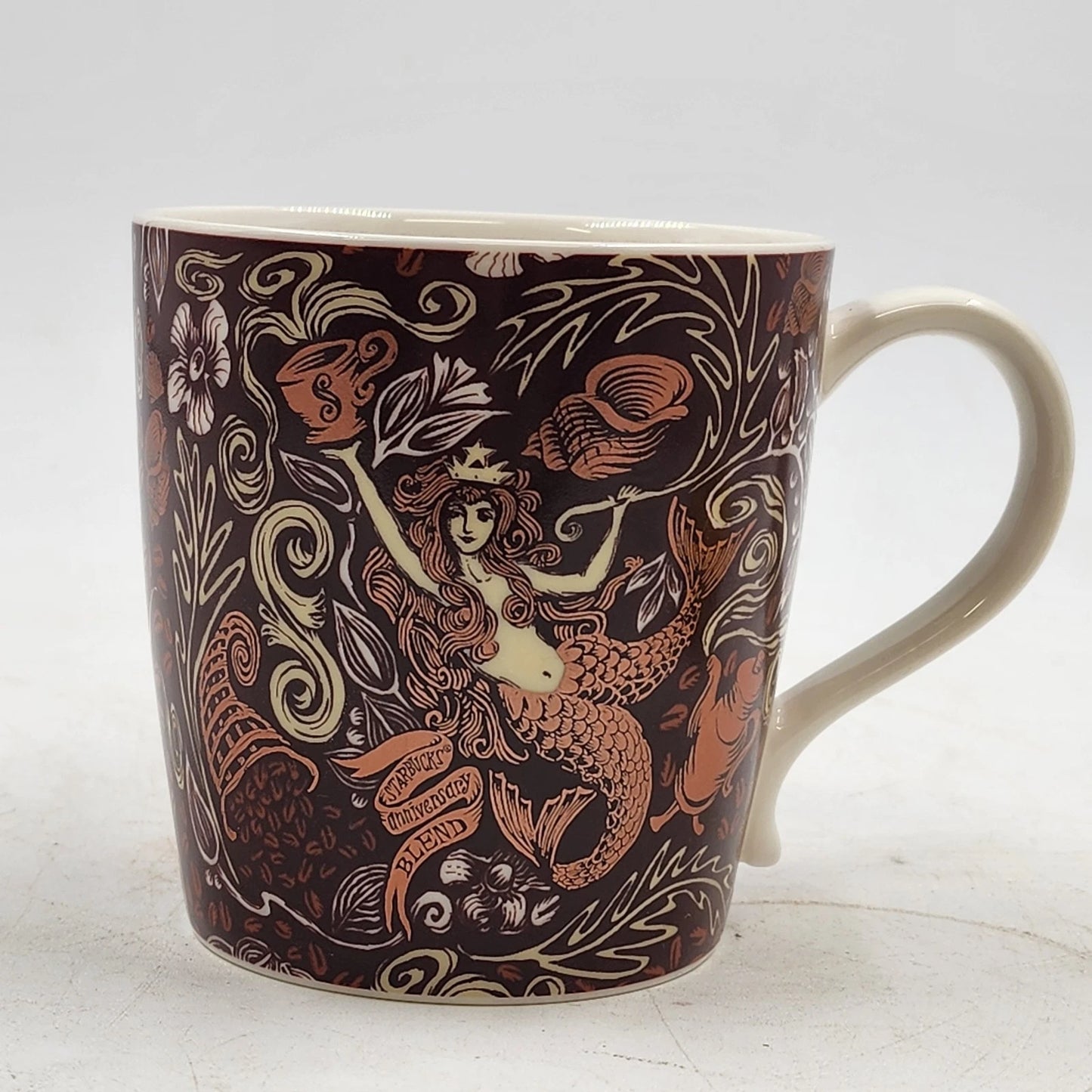 Starbucks 2008 Anniversary Blend Siren Mermaid Mug Split Tail Coffee Cup 12 oz
