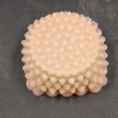 Fenton Hobnail Pastel Pink Milk Glass Candy Dish 4.25" Square Compote Vintage