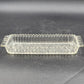 Clear Glass Relish Tray Dish X Pattern Ribbed Sawtooth Edges Handles 10" Serving