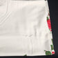 White Rectangle Tablecloth Table Cover with Red Gumamela Flowers Leaves 52"x62"
