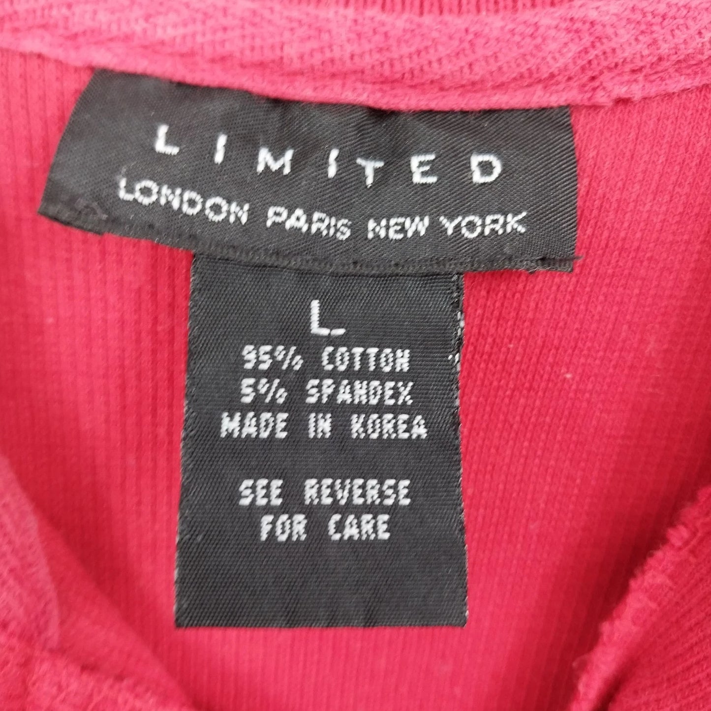 Limited Red Polo Shirt Women Large Cotton Stretch Short Sleeve Button Collar Top