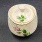 Porcelain China Creamer Sugar Bowl Set Pink Rose White China Floral Vintage USA