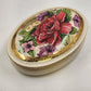 Casual Music Box Ceramic Dresser Trinket Oval Floral Design Limited Edition 1995