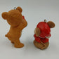 2 Hallmark Keepsake 1984 Christmas Ornaments Santa Mouse CINNAMON BEAR Boxed