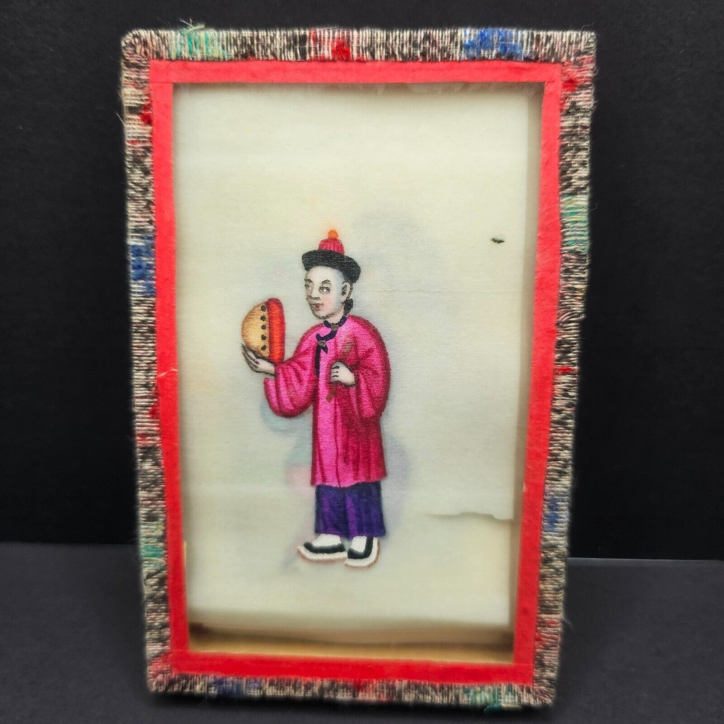 Asian Rice Paper Pith Paintings 4" Set 12 Fragile Antique 19th Century Chinese