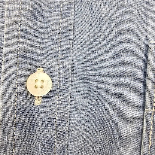 American Eagle Men’s Blue Denim Button-Front Shirt Size Large Athletic Fit China