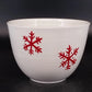 Hallmark white ceramic mixing bowl with red snowflakes