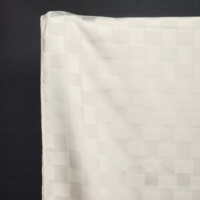 White Rectangle Tablecloth with Windowpane Checkered Striped Pattern 82" x 62"
