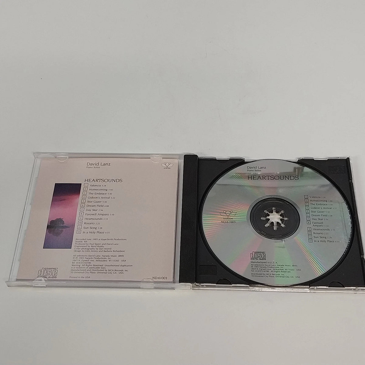 David Lanz Heartsounds CD Paul Speer Narada ND-61003 New Age Piano Solo 1983