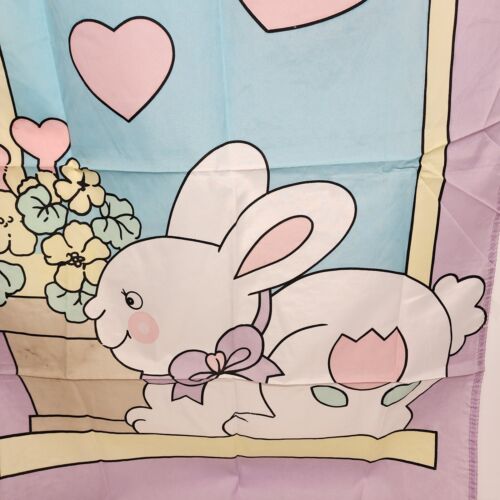 Easter Bunny w Hearts Decorative Polyester Yard Flag 42" x 27" Pink Blue Taiwan