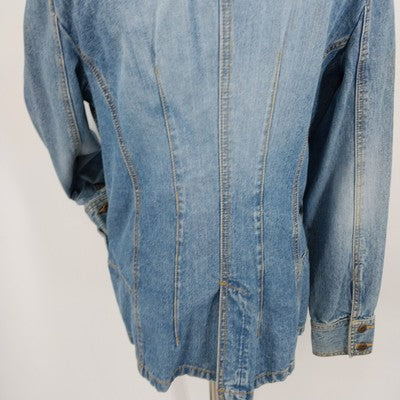 Mossimo Blue Denim Jeans Jacket XXL Long Sleeve 100% Cotton Made in Hong Kong