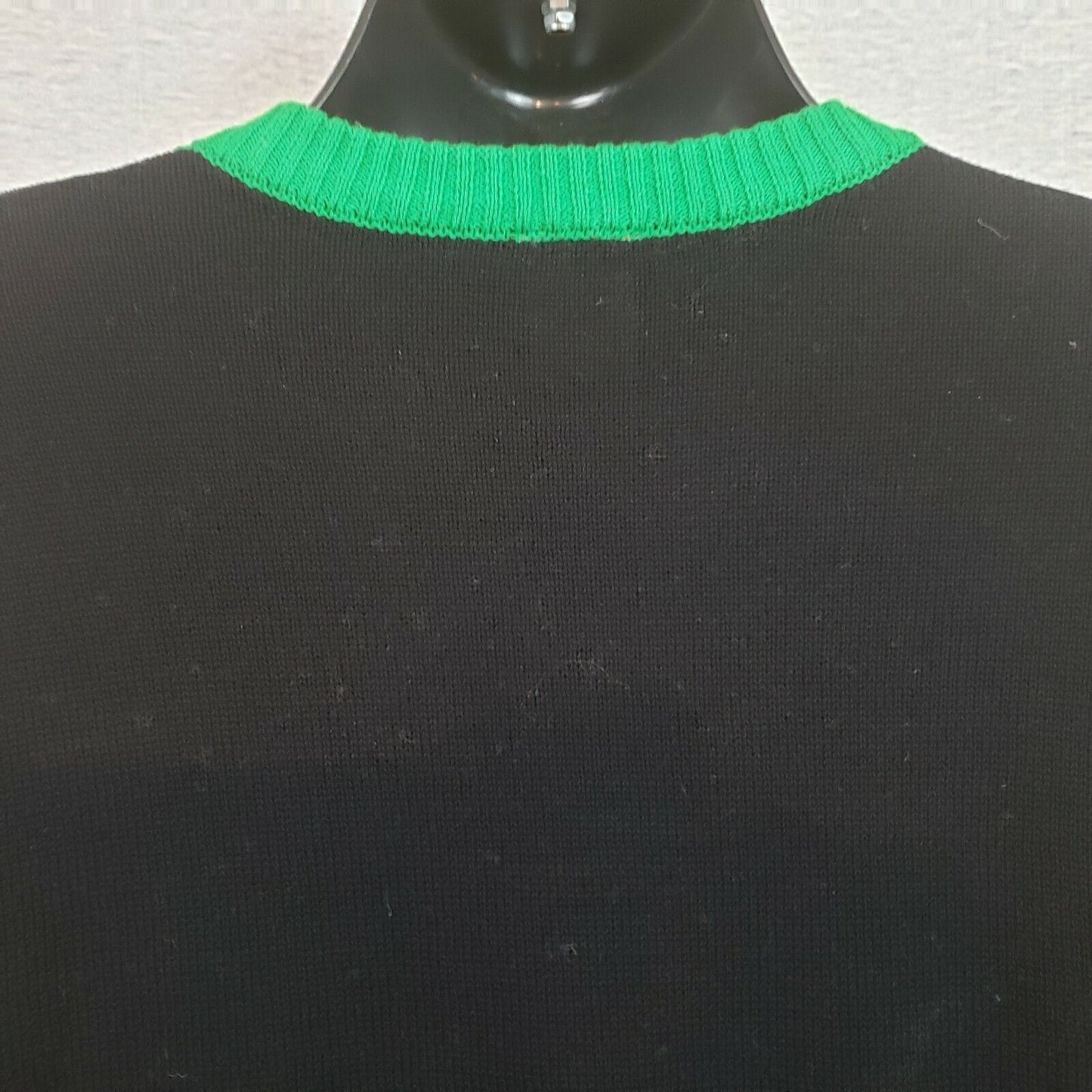 Disney Mickey Mouse Men’s Christmas Sweater L Black Green White Lights NWOT