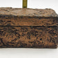 Hand Carved Wooden Jewelry Trinket Box Early American Couple Design 6"x4"