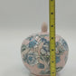 Chinese Hand Painted Porcelain Covered Bowl Pink Blue Floral Ginger Pot Jar Vtg