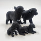 Black Labrador Dog Family Figurines 5 Pc Set 2 Large Dogs 3 Puppies Decor