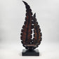 Metal Fern Floral Leaf Candle Holder Brown Holds Large 4" Pillar 19.5" Decor