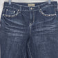 Earl Jean Women's Denim Jeans Dark Blue Bedazzled Rhinestone Pockets Inseam 31"